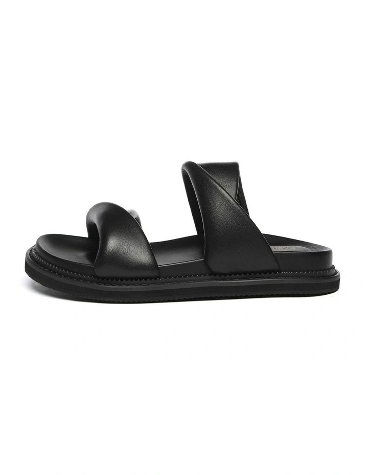 Eloise Paded Twist Sandals in Black image 4