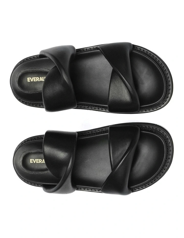 Eloise Paded Twist Sandals in Black image 5