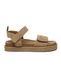 Carla Hook And Loop Sandals in Chestnut