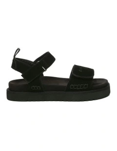 Carla Hook And Loop Sandals in Black