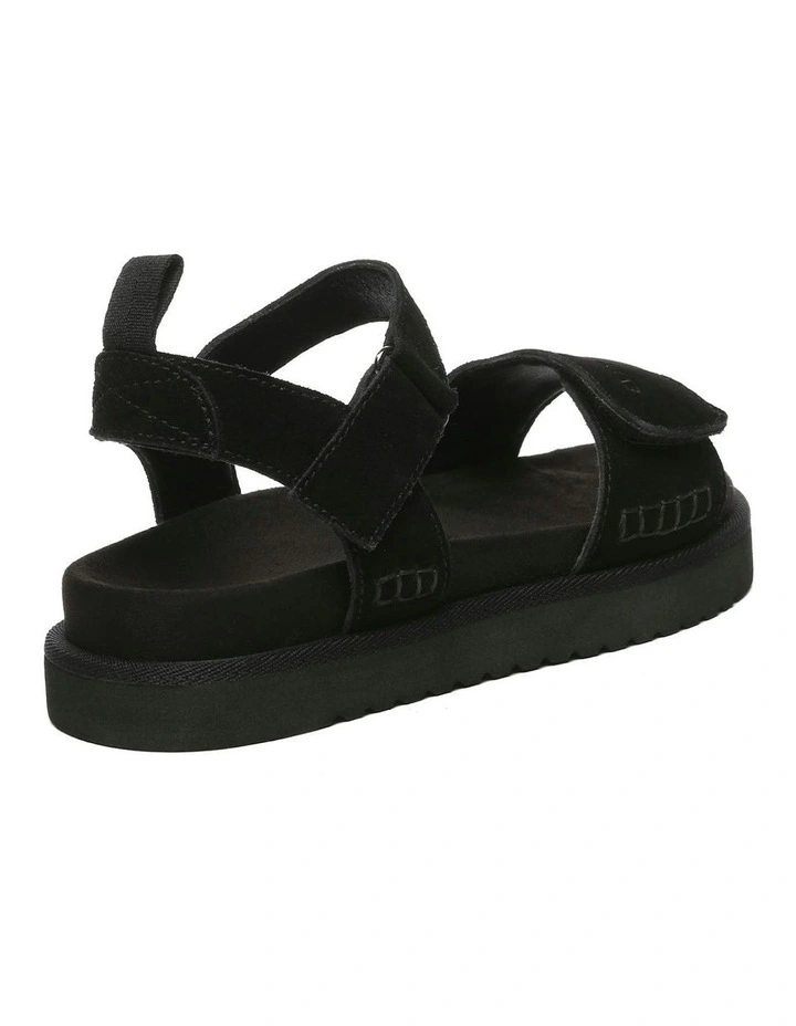 Carla Hook And Loop Sandals in Black image 3