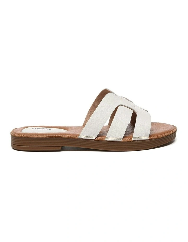 Leather Ultra Soft Flats in White image 1