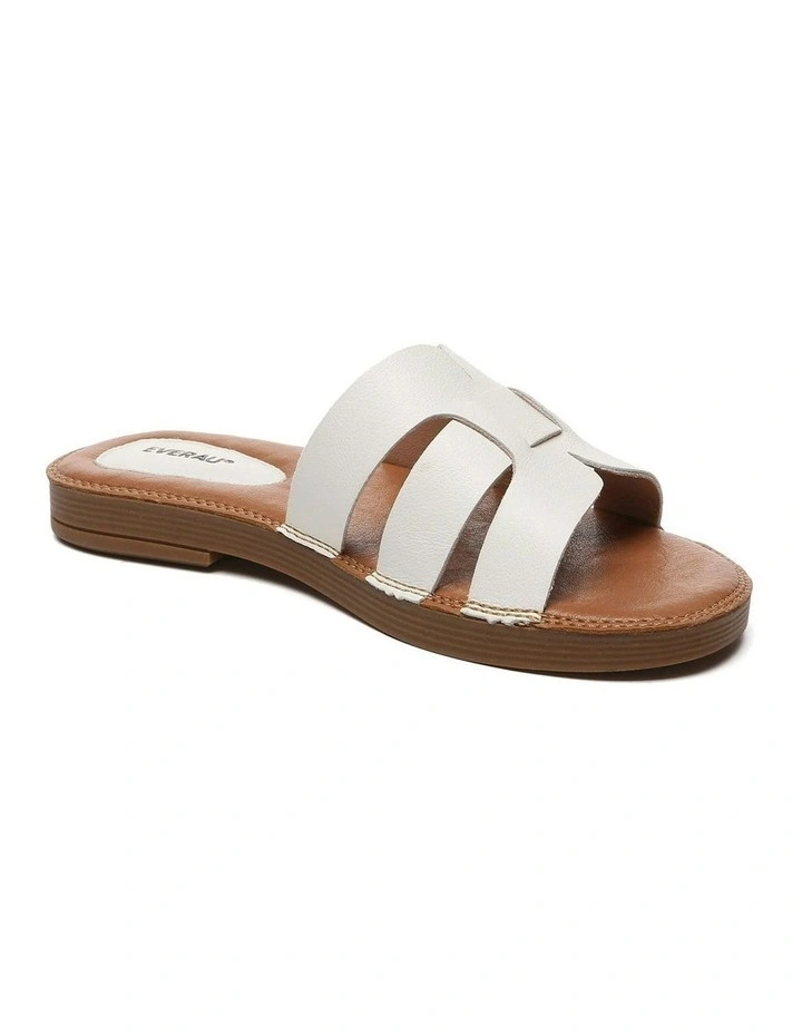Leather Ultra Soft Flats in White image 2