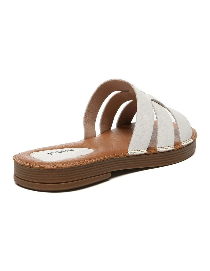 Leather Ultra Soft Flats in White image 3