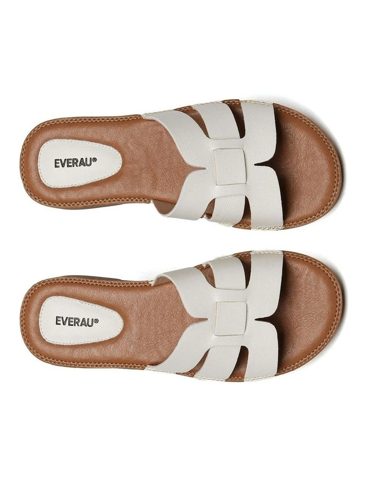 Leather Ultra Soft Flats in White image 5