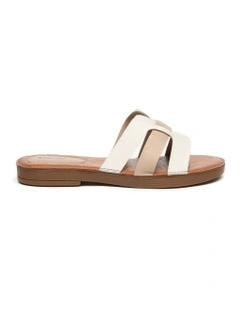 Leather Ultra Soft Flats in Nude