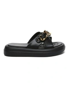 Chiffon Platform Thong in Black