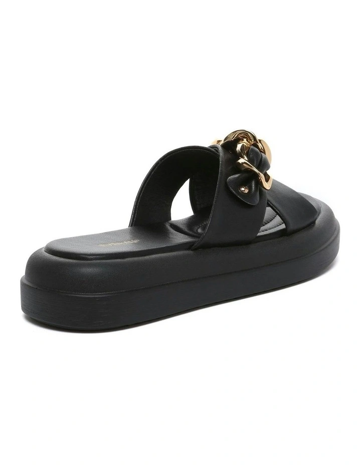 Chiffon Platform Thong in Black image 3