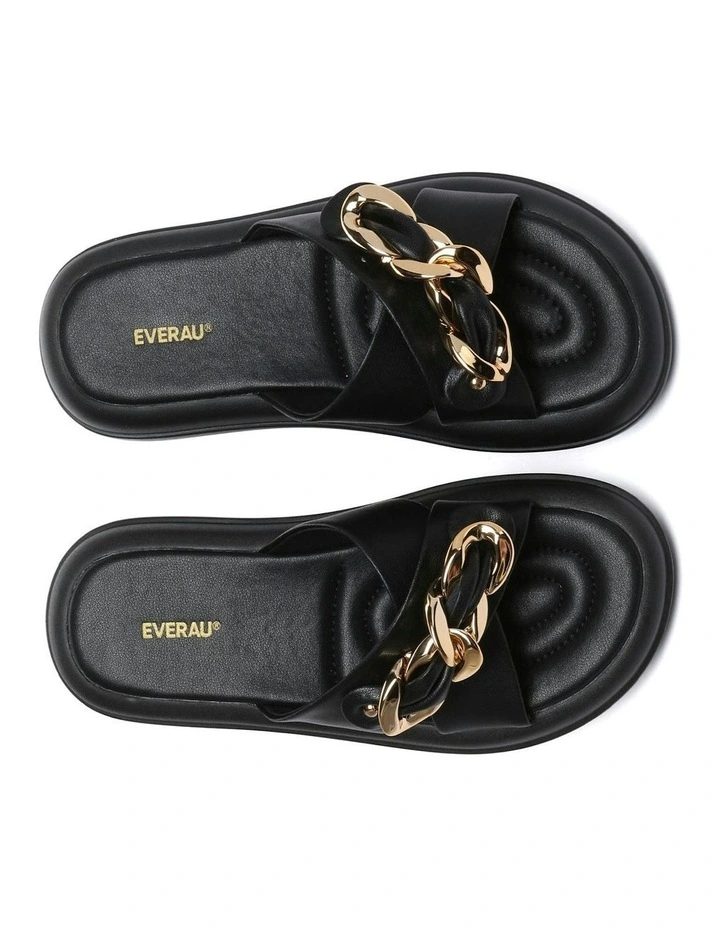 Chiffon Platform Thong in Black image 5