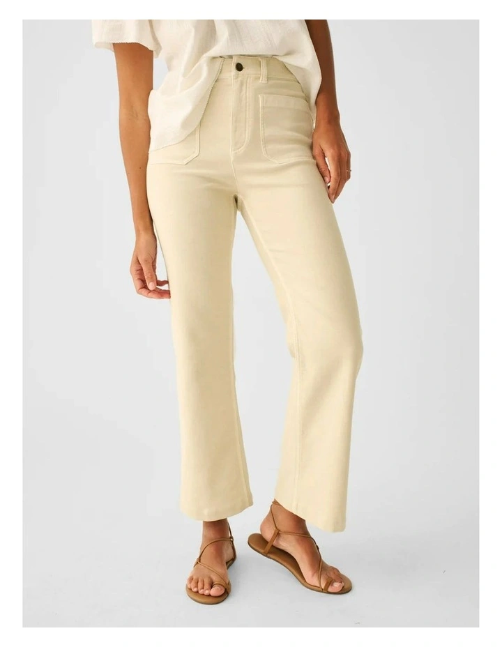Dream Cotton Gauze Wide Leg Pant in White image 2