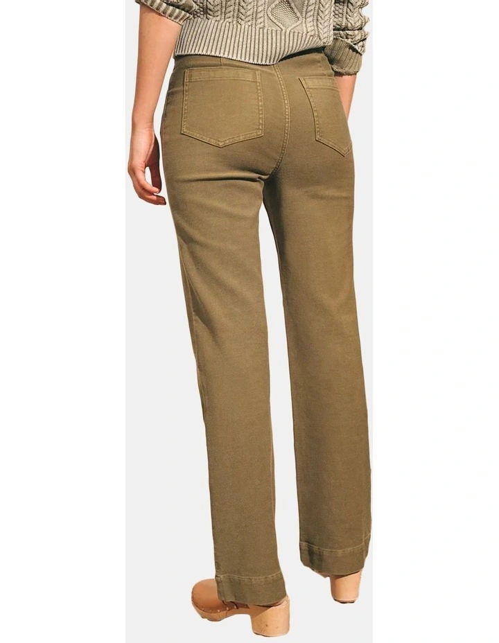 Stretch Terry Wide Leg Pant in Bone White image 2