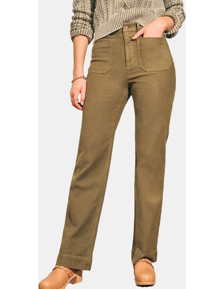 Stretch Terry Wide Leg Pant in Bone White image 3