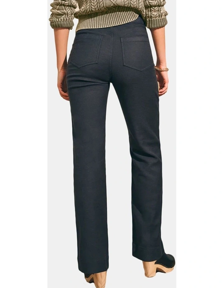 Stretch Terry Wide Leg Pant in Washed Black image 2