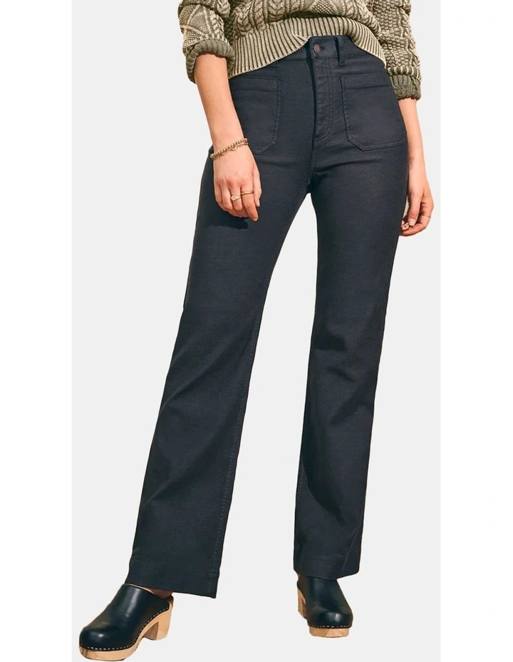 Stretch Terry Wide Leg Pant in Washed Black image 3