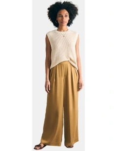 Stretch Terry Wide Leg Pant in Washed Black
