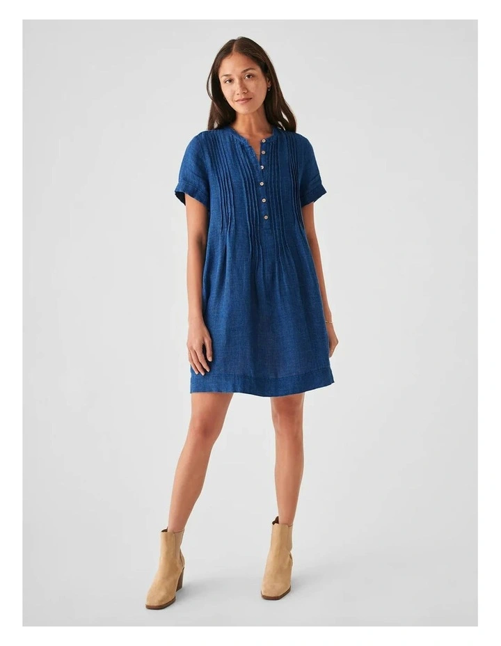 Gemina Basketweave Dress in Indigo image 1