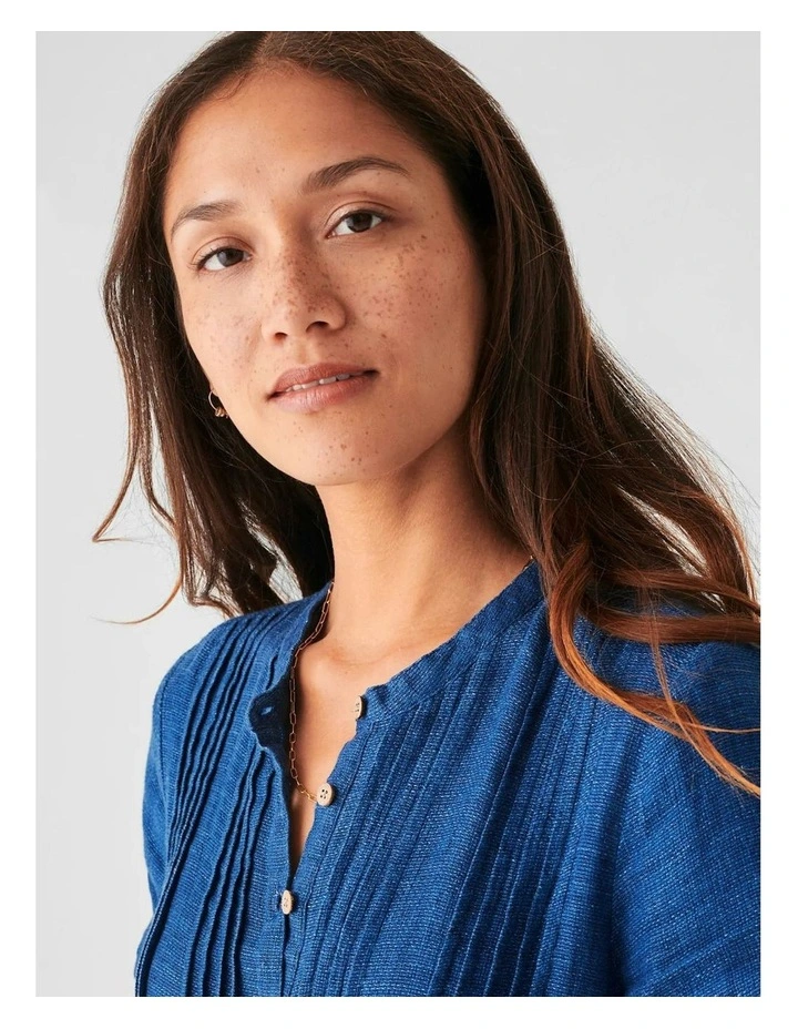 Gemina Basketweave Dress in Indigo image 3