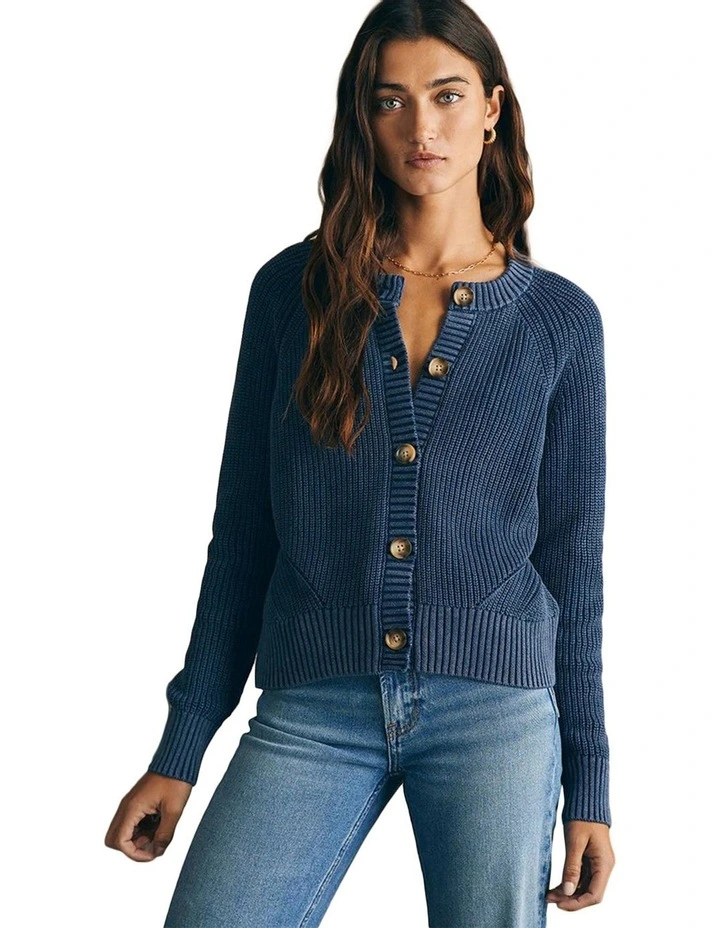 Sunwashed Fisherman Cardigan in Indigo image 1