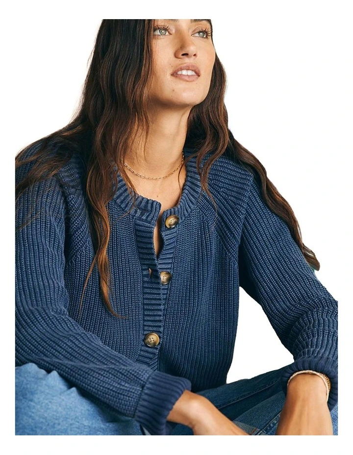 Sunwashed Fisherman Cardigan in Indigo image 3