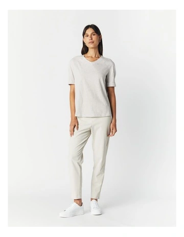Sienna V-Neck Tee in Two Tone