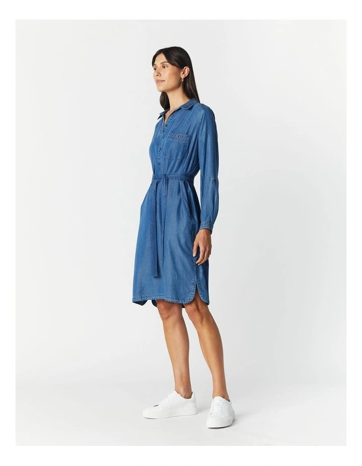 Lidia Shirt Dress in Blue image 3