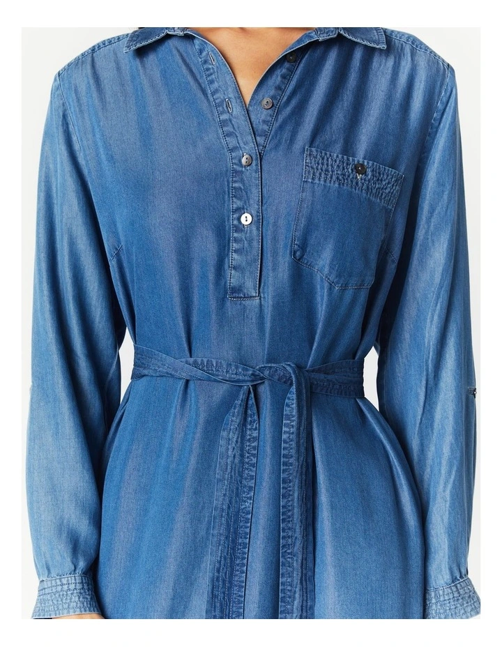 Lidia Shirt Dress in Blue image 4