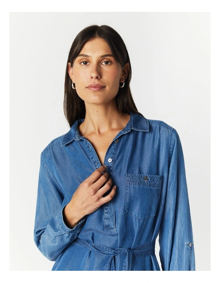 Lidia Shirt Dress in Blue image 5