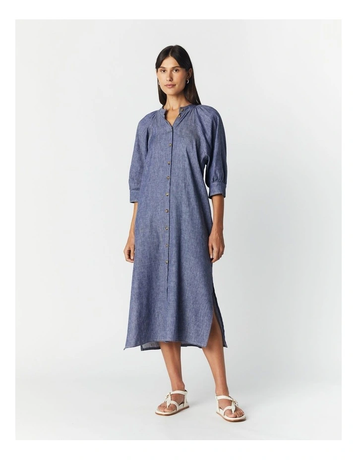 Catalonia Midi Dress in Denim Blue image 1