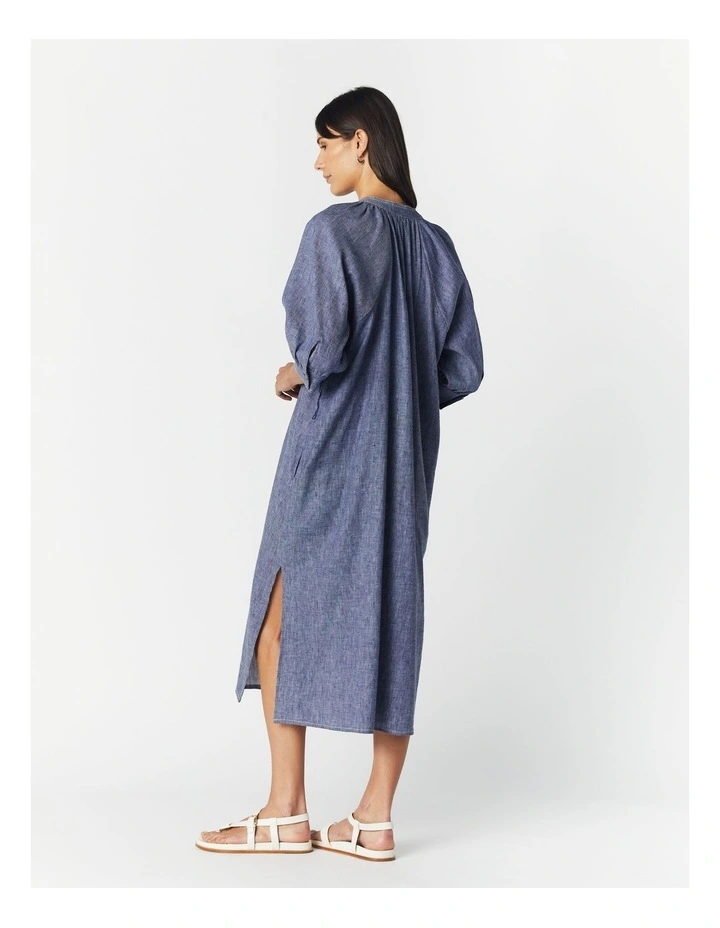 Catalonia Midi Dress in Denim Blue image 2