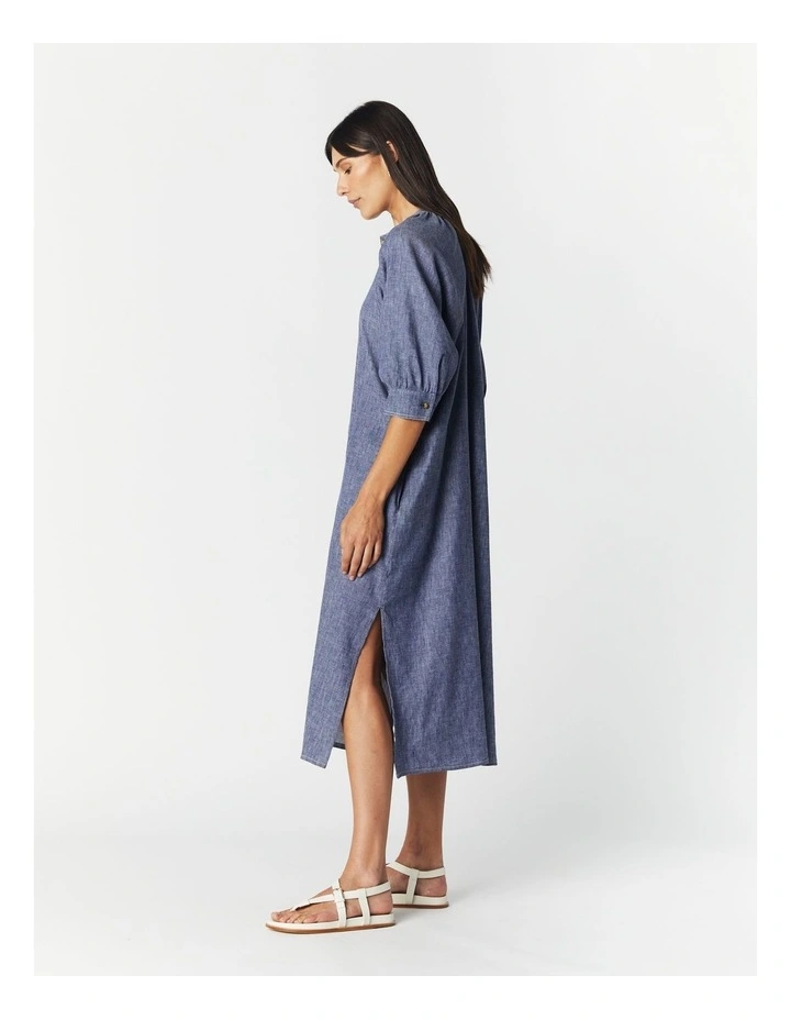 Catalonia Midi Dress in Denim Blue image 3