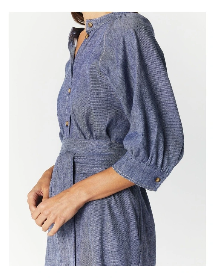 Catalonia Midi Dress in Denim Blue image 4