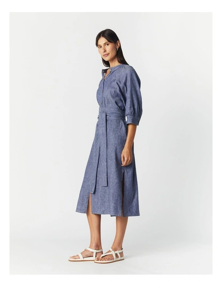 Catalonia Midi Dress in Denim Blue image 5