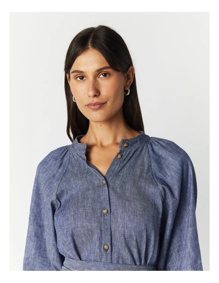 Catalonia Midi Dress in Denim Blue image 7