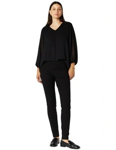 Phillipa Ponte Pant in Black