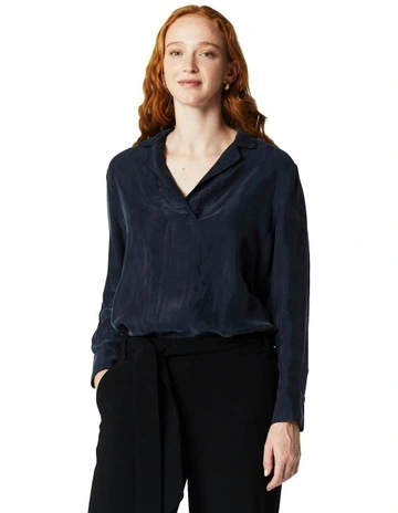 Cove Blouse in Charcoal