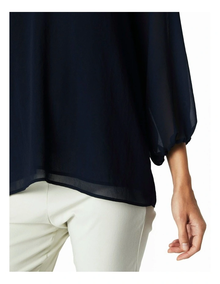 V-Neck Long Sleeve Top in Ink image 5