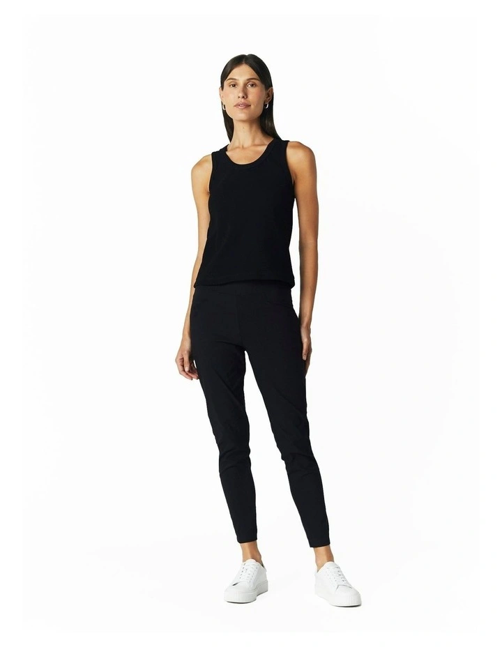 Rib Knit Tank in Black image 1