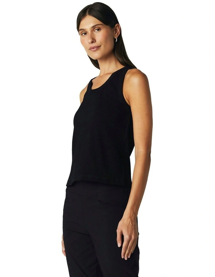Rib Knit Tank in Black image 6