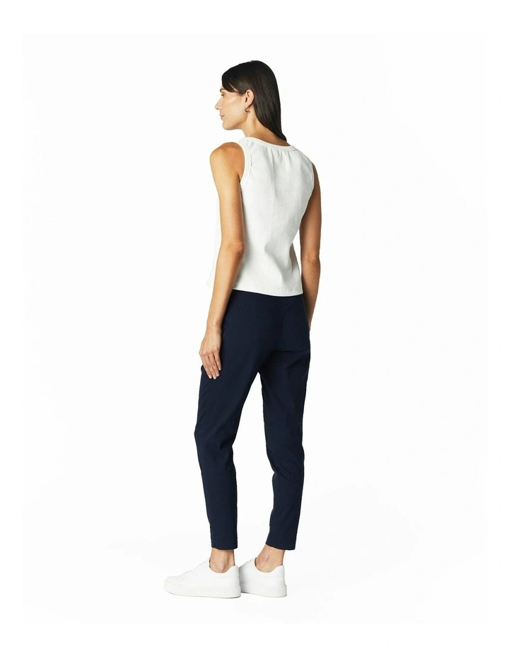 Rib Knit Tank in White image 2