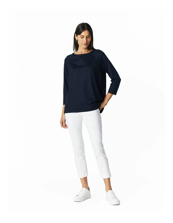 3/4 Sleeve Top in Dark Navy image 1