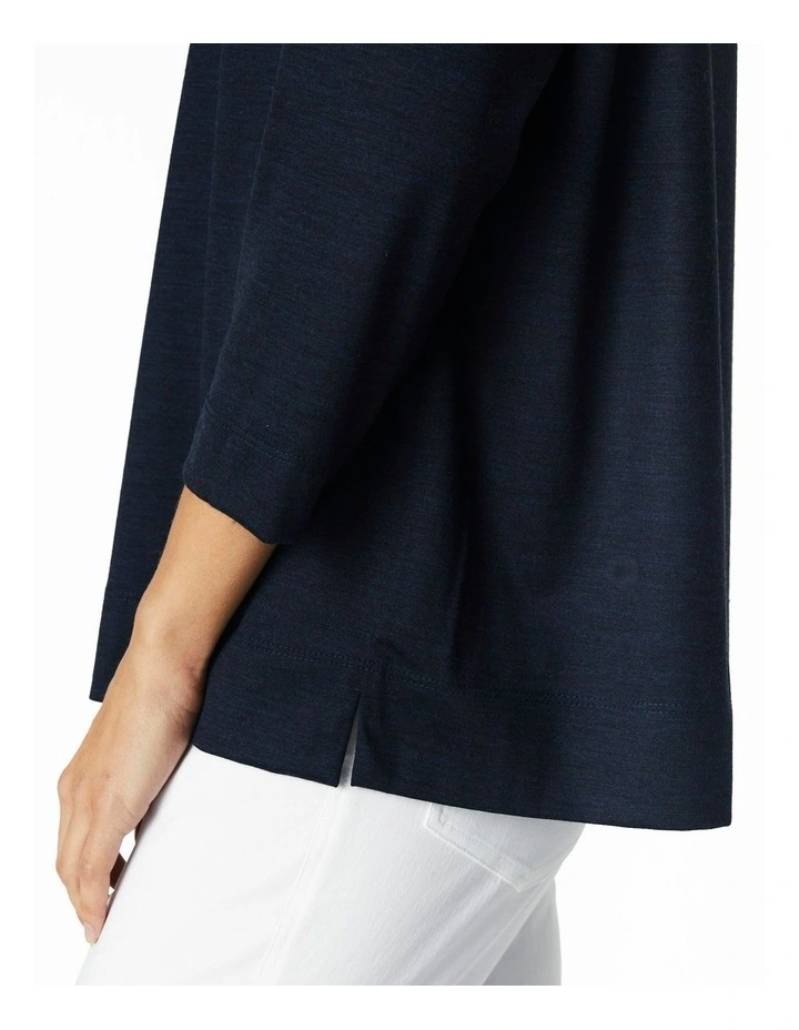 3/4 Sleeve Top in Dark Navy image 5
