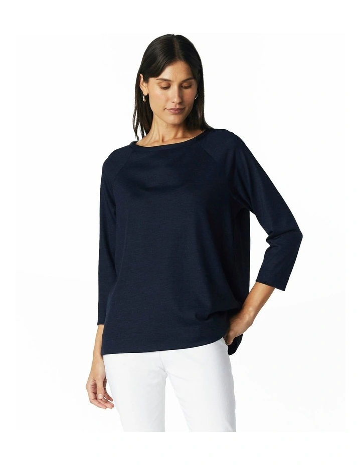 3/4 Sleeve Top in Dark Navy image 6