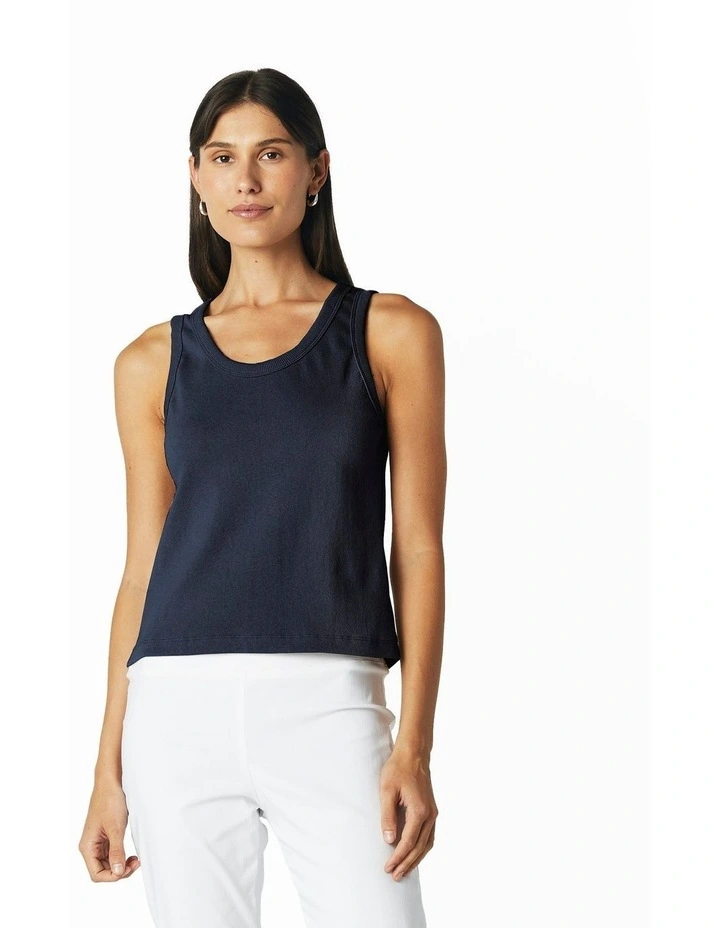 Rib Knit Tank in Ink image 5