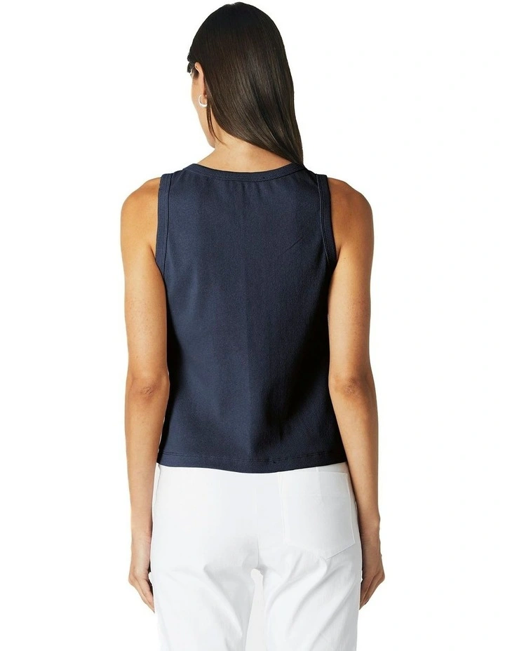 Rib Knit Tank in Ink image 7