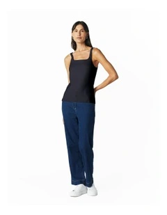 Scoop Neck Fitted Tank in Ink