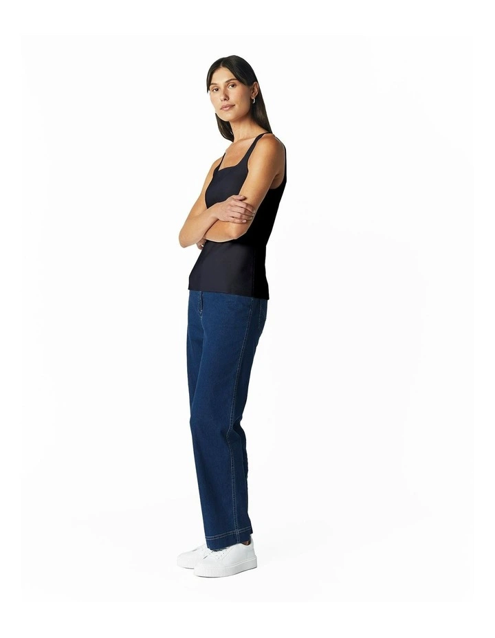 Scoop Neck Fitted Tank in Ink image 3