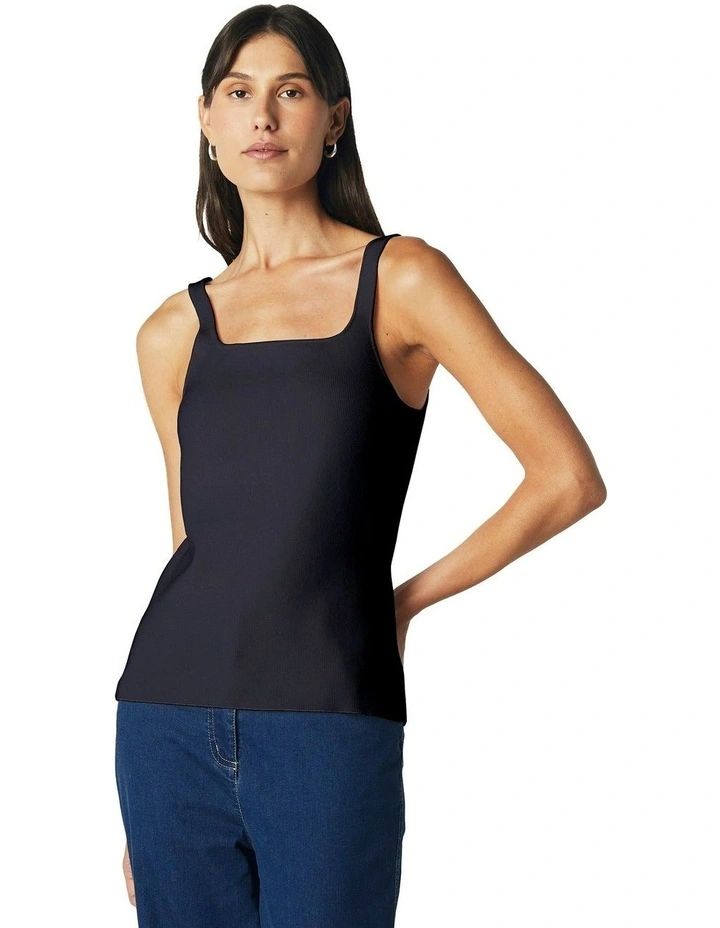 Scoop Neck Fitted Tank in Ink image 5