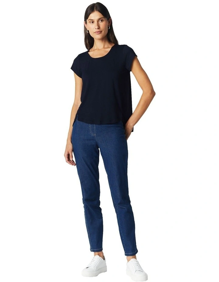 Rosa Pull On Slim Leg Jean in Mid Blues image 1