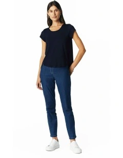 Rosa Pull On Slim Leg Jean in Mid Blues
