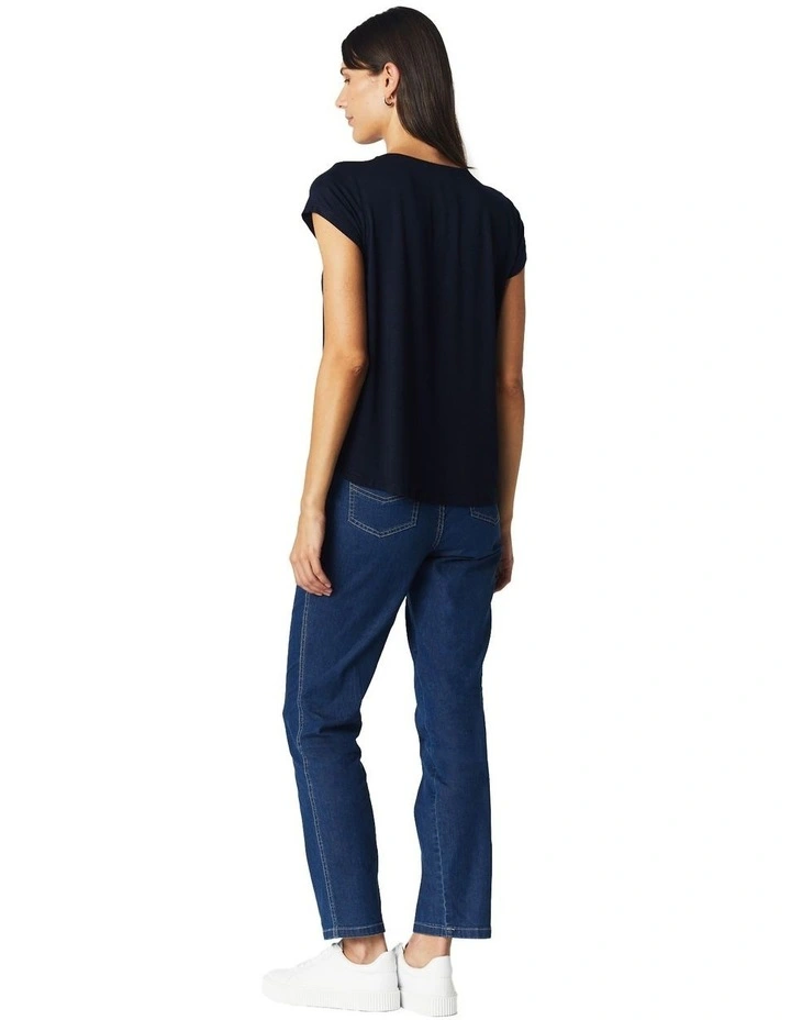 Rosa Pull On Slim Leg Jean in Mid Blues image 2